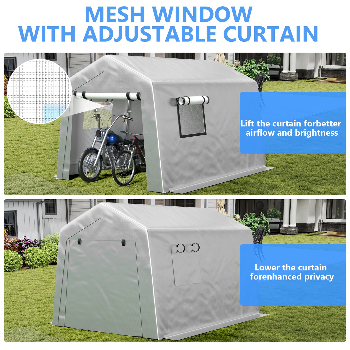 Jocoevol Carport Heavy Duty Tent with Roll-up Windows