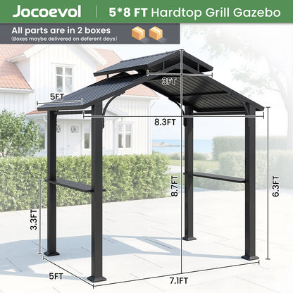 Jocoveol 8 x 5 ft. Hardtop Outdoor BBQ Gazebo