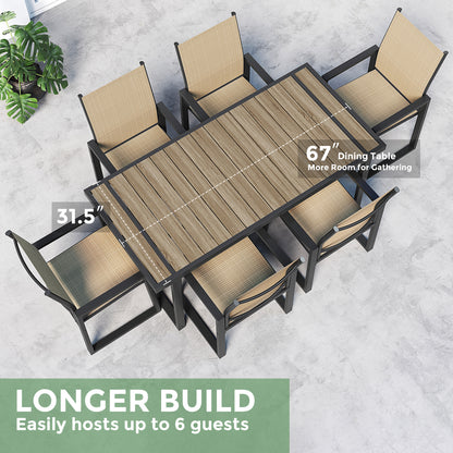 Jocoevol 7-Piece Outdoor Patio Dining Set (Seats 6)