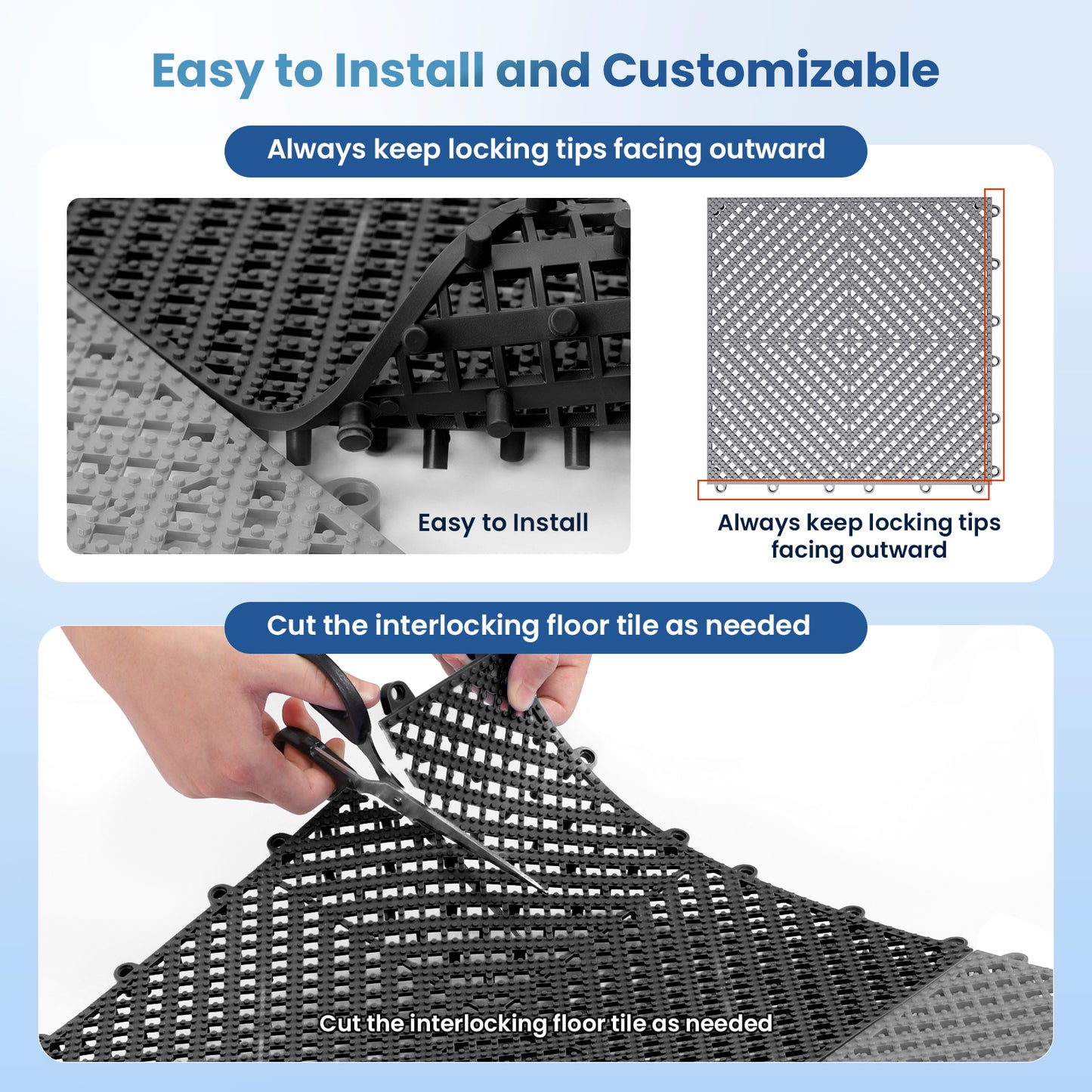 Jocoevol Non-slip, Waterproof, Soft PVC Floor Tiles