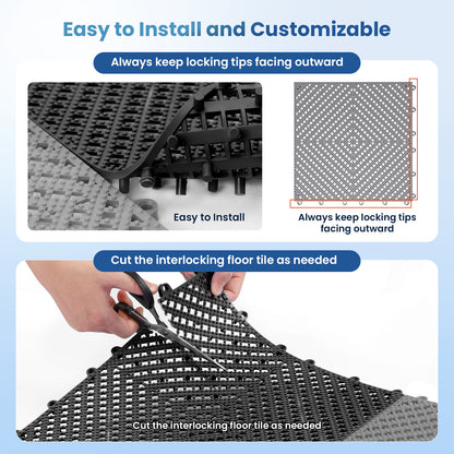 Jocoevol Non-slip, Waterproof, Soft PVC Floor Tiles
