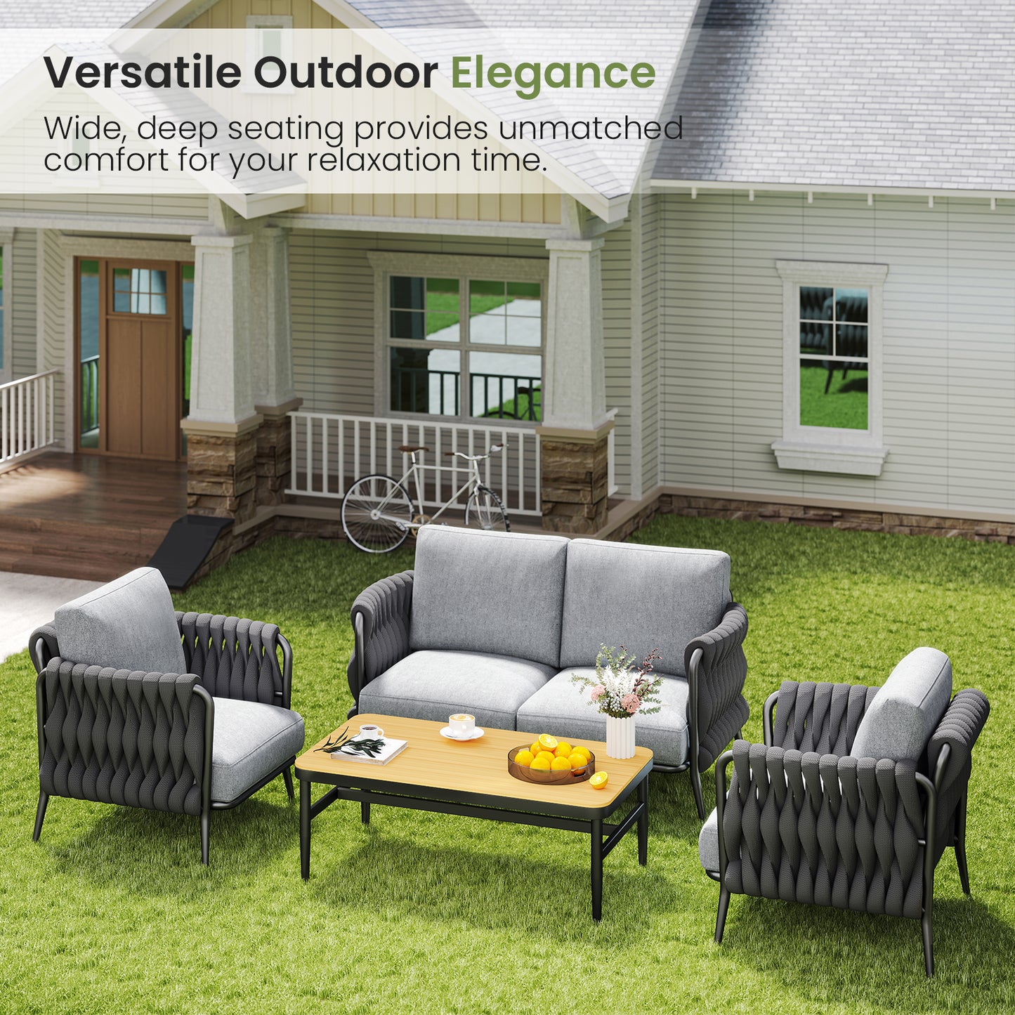 Jocoevol 5-Piece Outdoor Patio Sofa Set