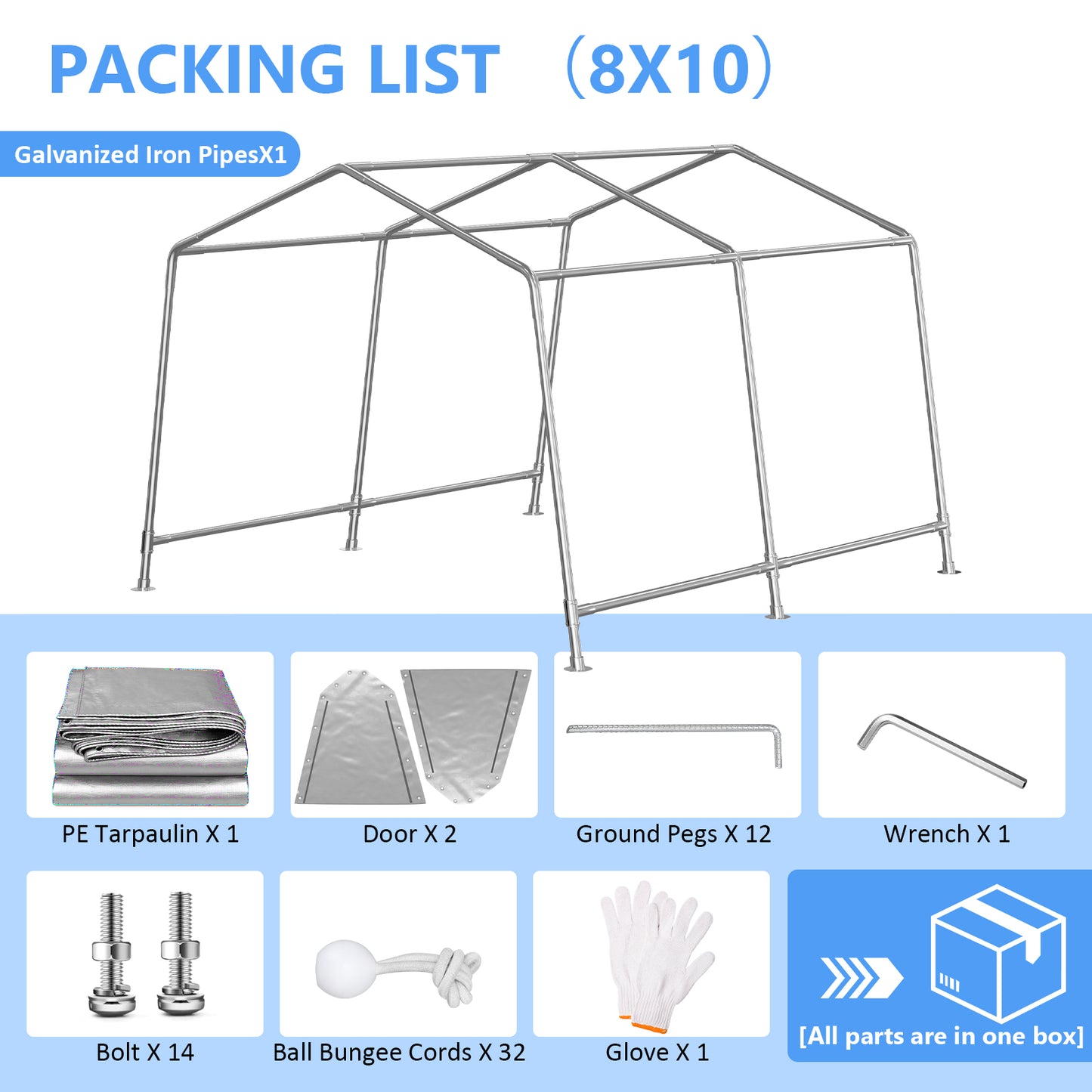 Jocoevol Carport Heavy Duty Tent with Roll-up Windows