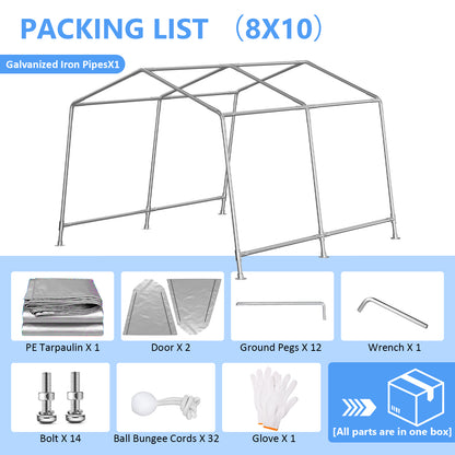 Jocoevol Carport Heavy Duty Tent with Roll-up Windows