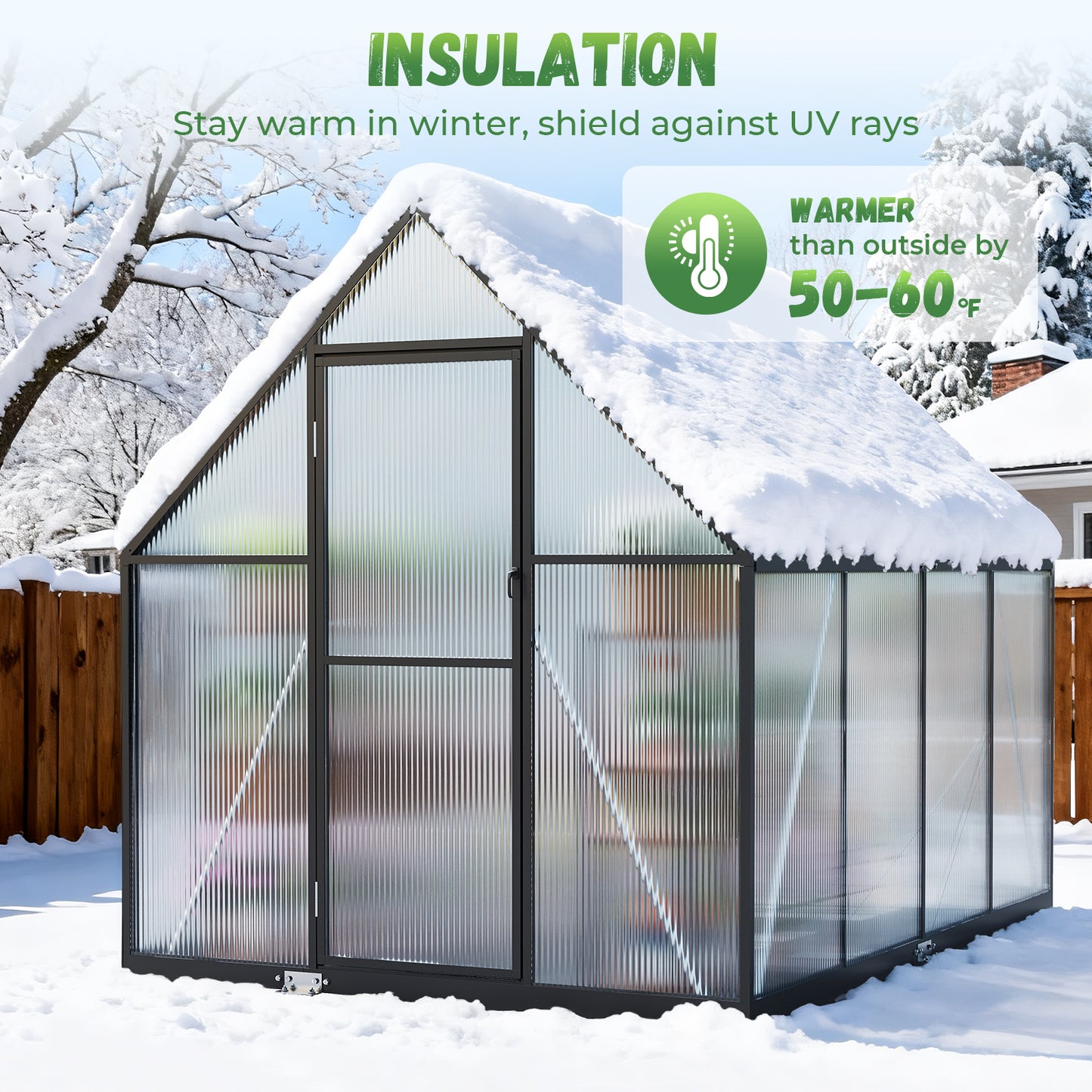 Jocoevol Outdoor Greenhouse — Galvanized Steel Frame Winter Warmhouse
