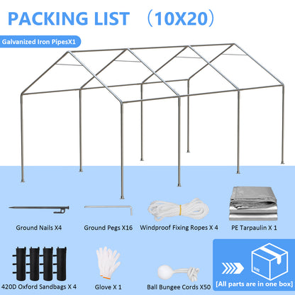 Jocoevol Carport Heavy Duty Tent with Roll-up Windows