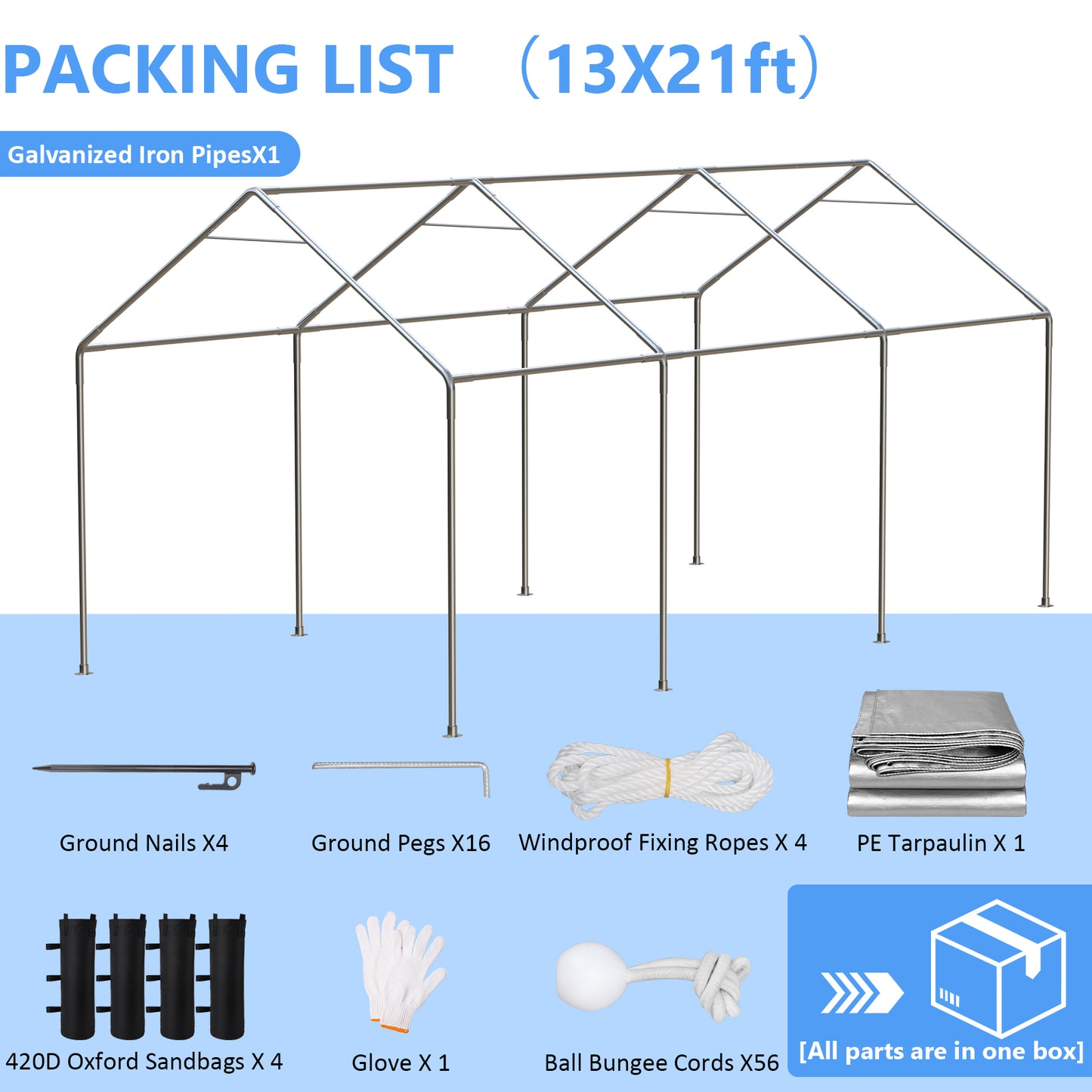 Jocoevol Carport Heavy Duty Tent with Roll-up Windows
