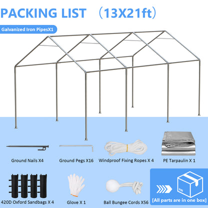 Jocoevol Carport Heavy Duty Tent with Roll-up Windows