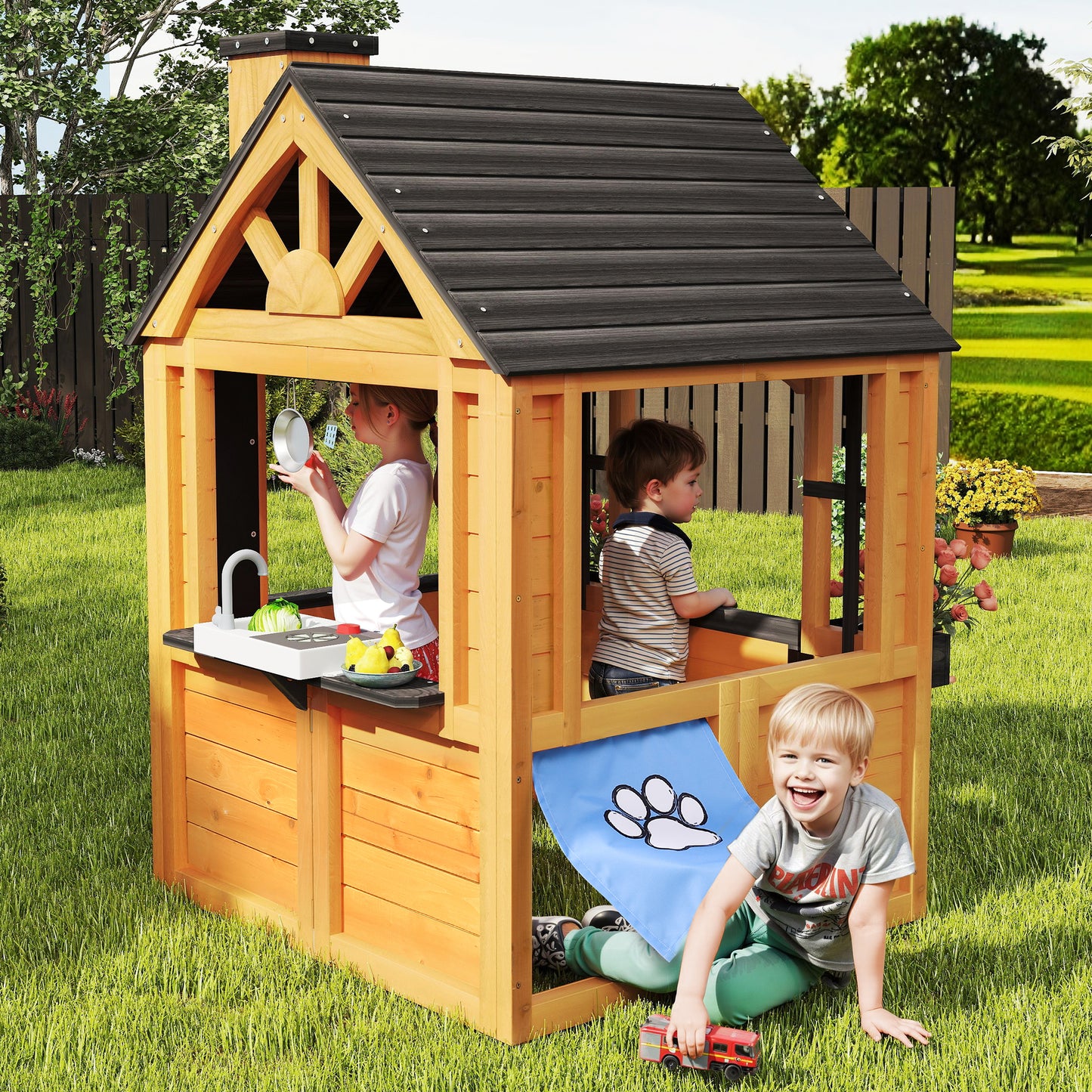 Jocoevol Kids Outdoor Playhouse