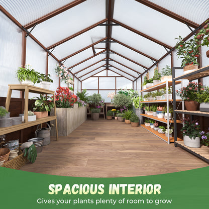 Jocoevol Outdoor Greenhouse — Wooden-Framed Polycarbonate Greenhouse