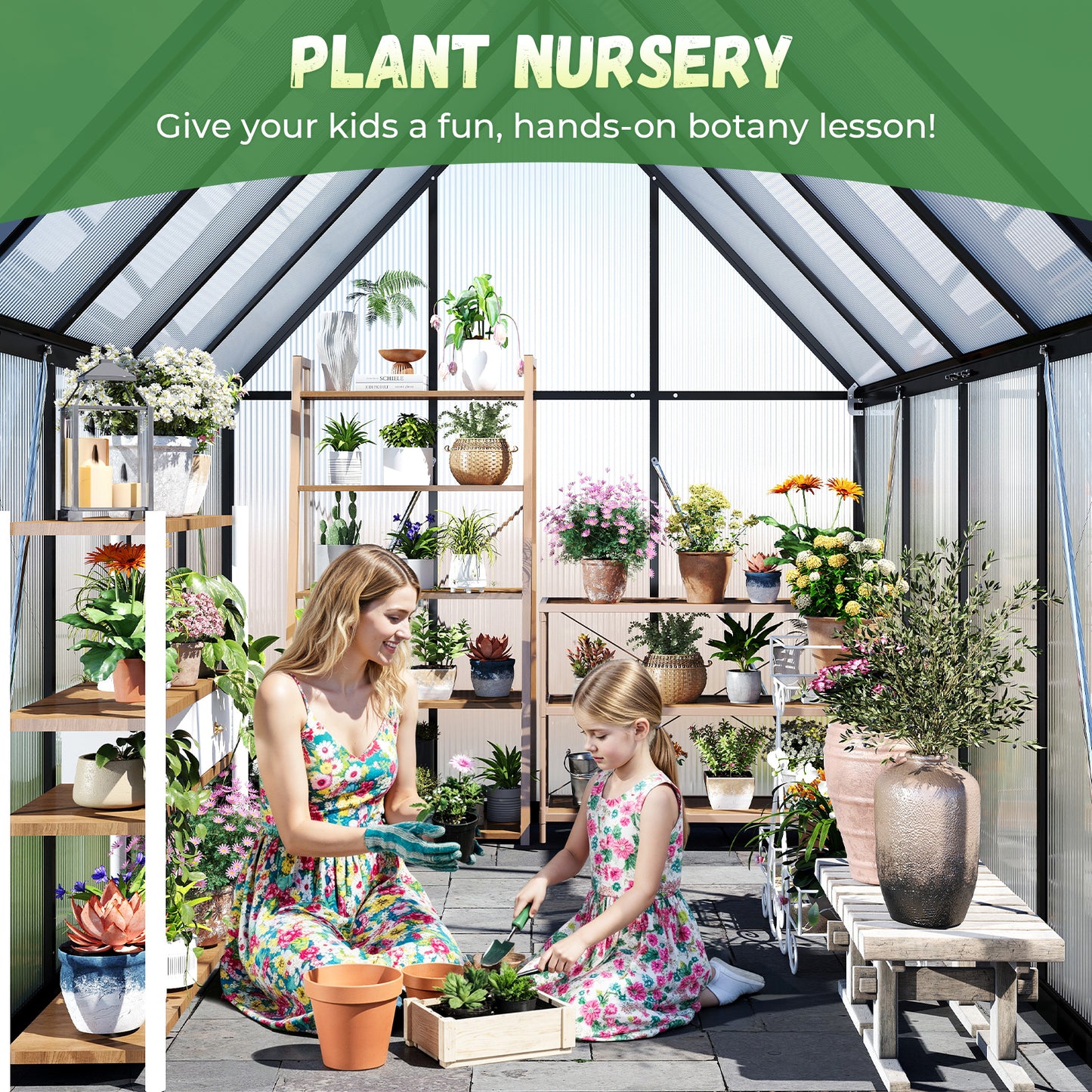 Jocoevol Outdoor Greenhouse — Galvanized Steel Frame Winter Warmhouse