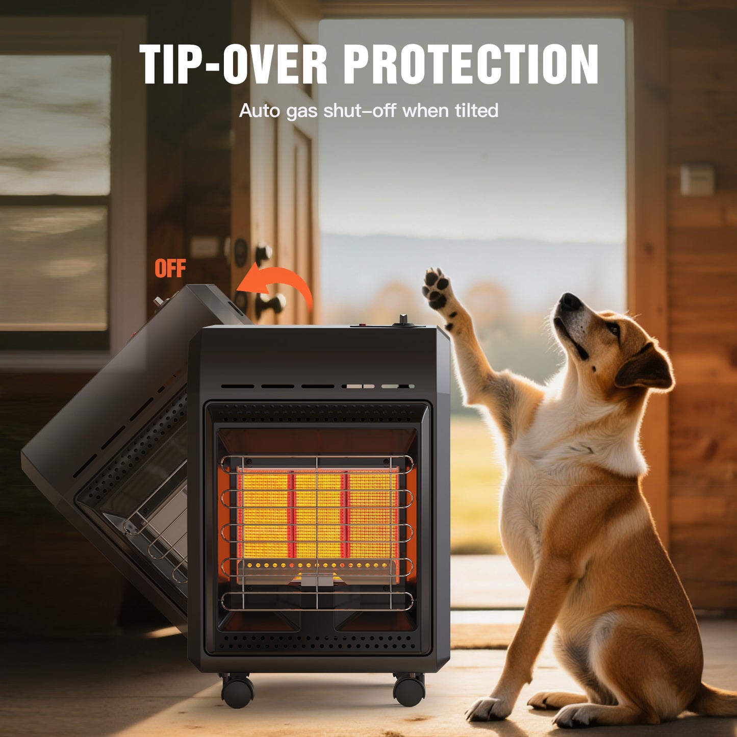 Jocoevol Portable Outdoor Propane Heater — 6,000 to 18,000 BTU Gas Heater