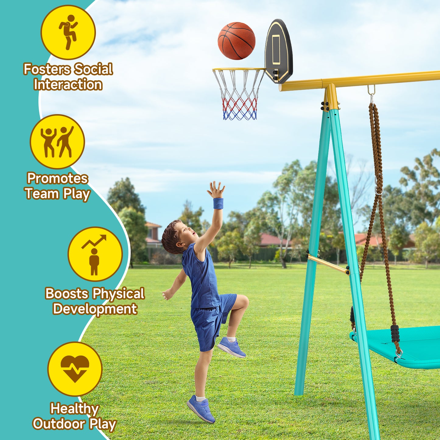 Jocoevol Backyard Swing Set
