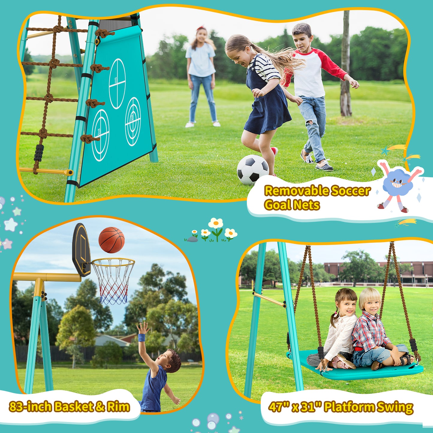 Jocoevol Backyard Swing Set